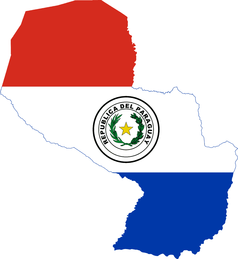 Flag map of Paraguay