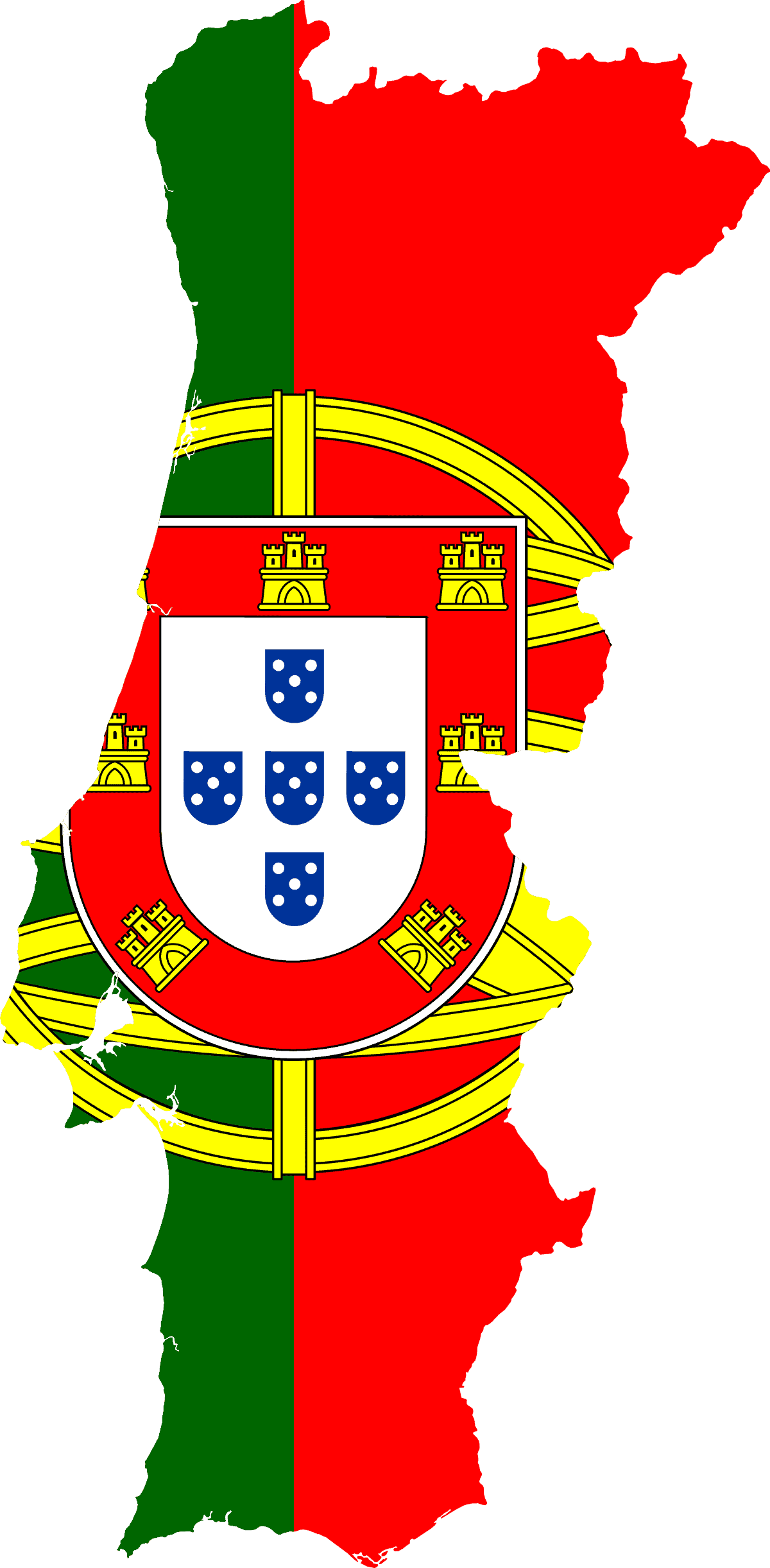 Flag map of Portugal