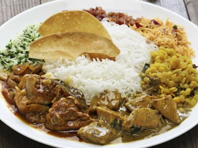 National Dish of Sri Lanka - Rice with curry