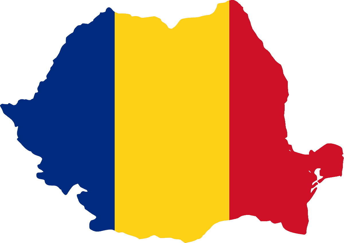 Flag map of Romania