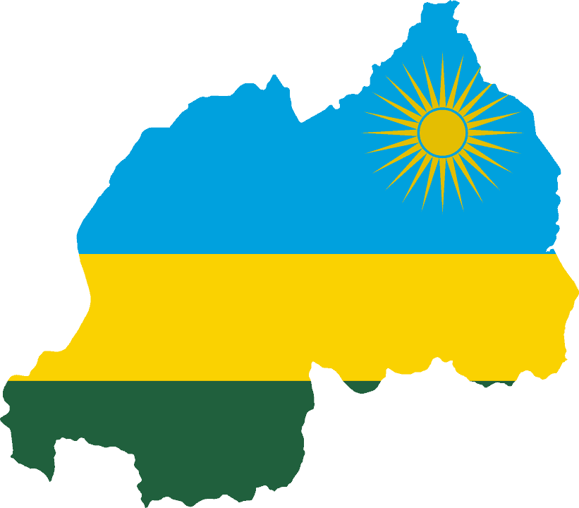Flag map of Rwanda