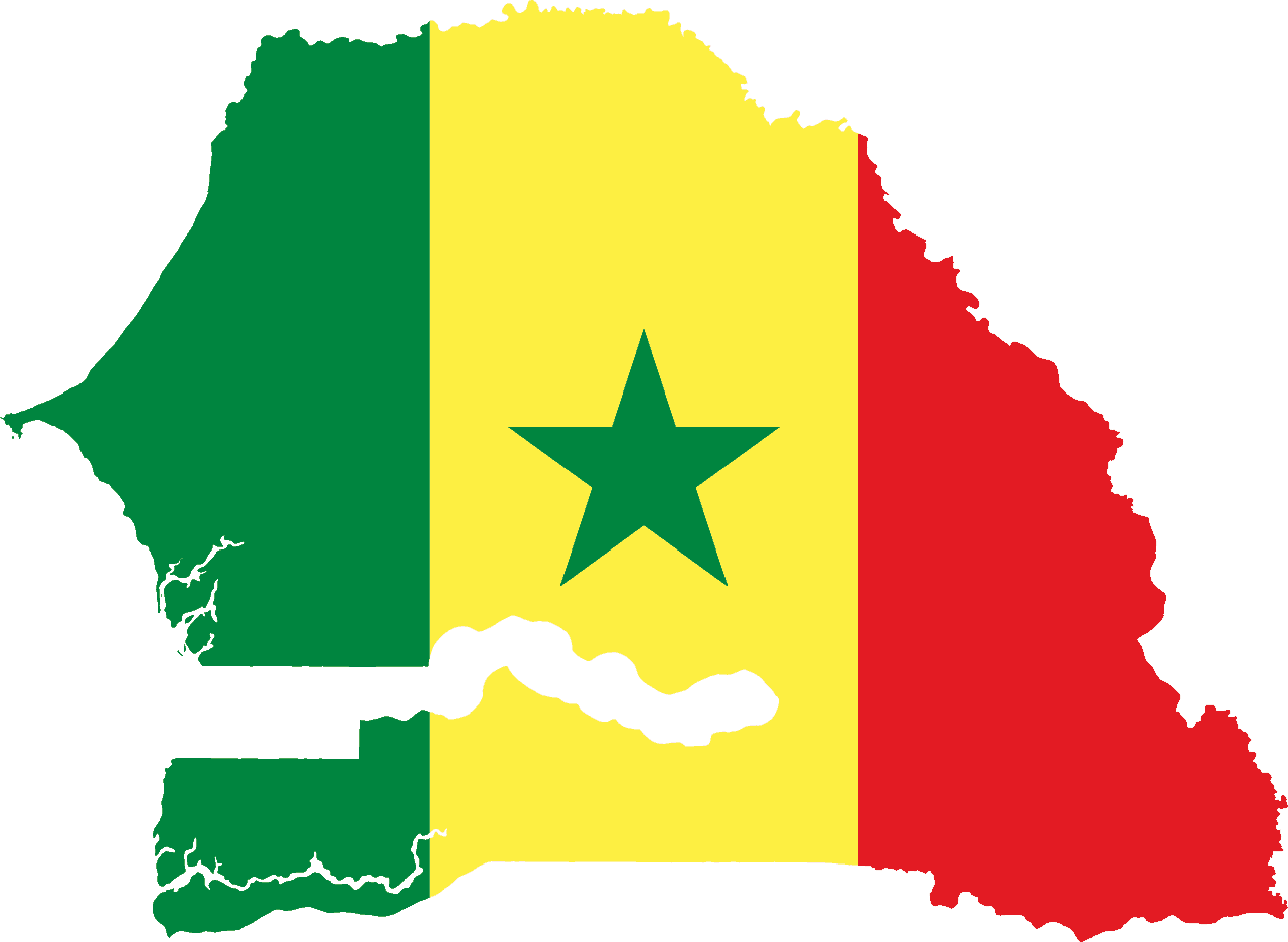 Flag map of Senegal