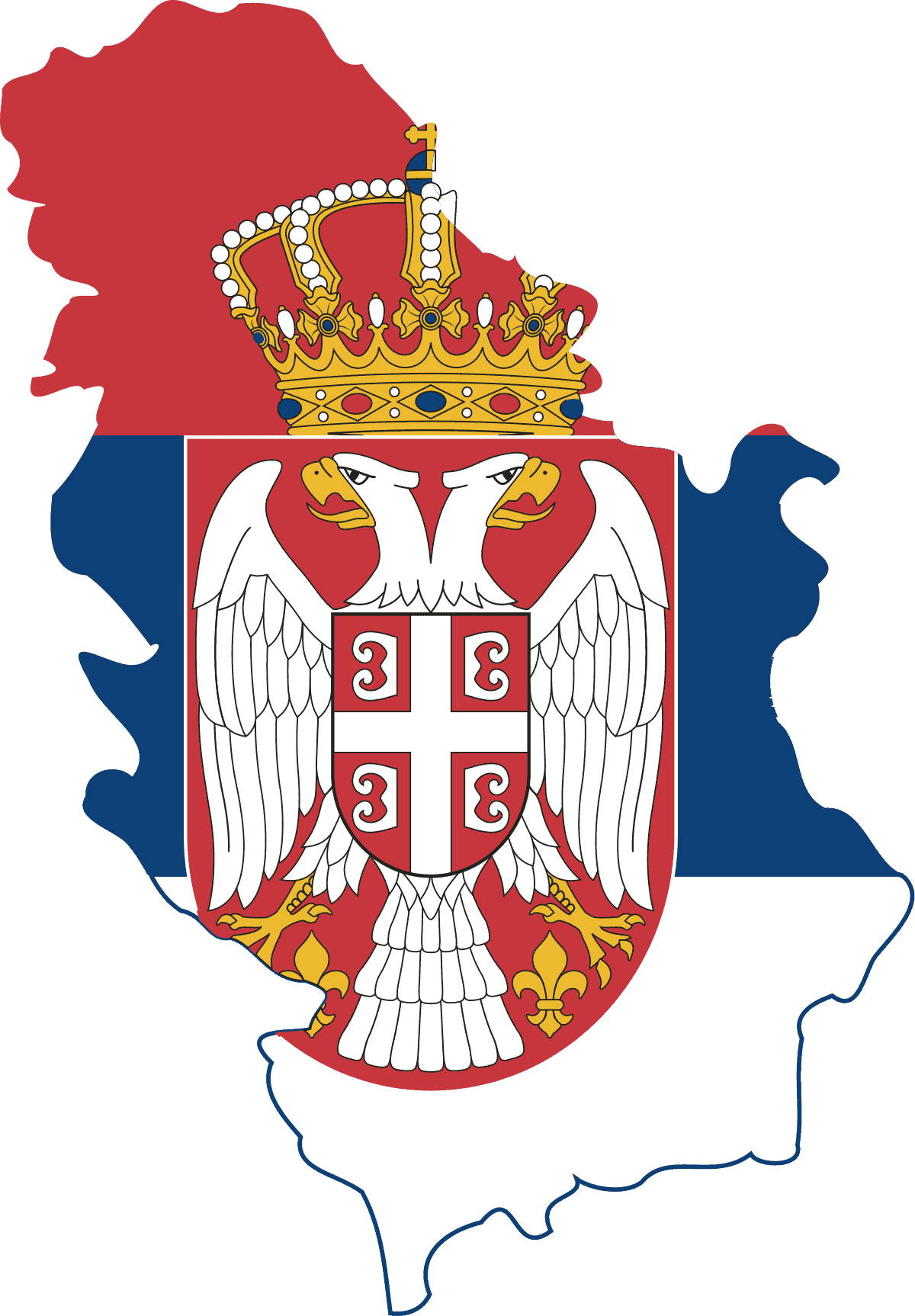 Flag map of Serbia