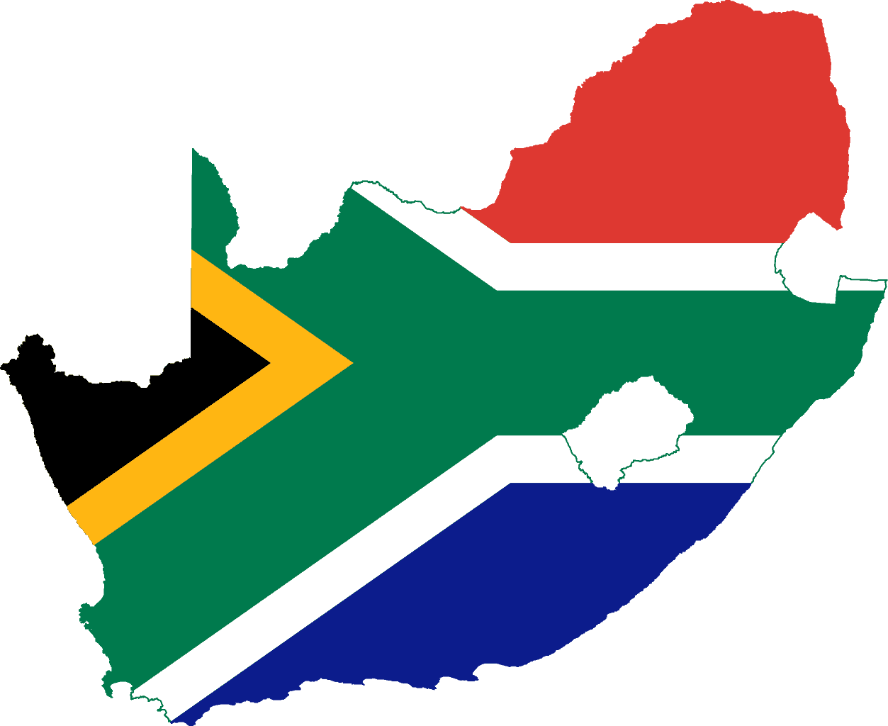 Flag map of South Africa