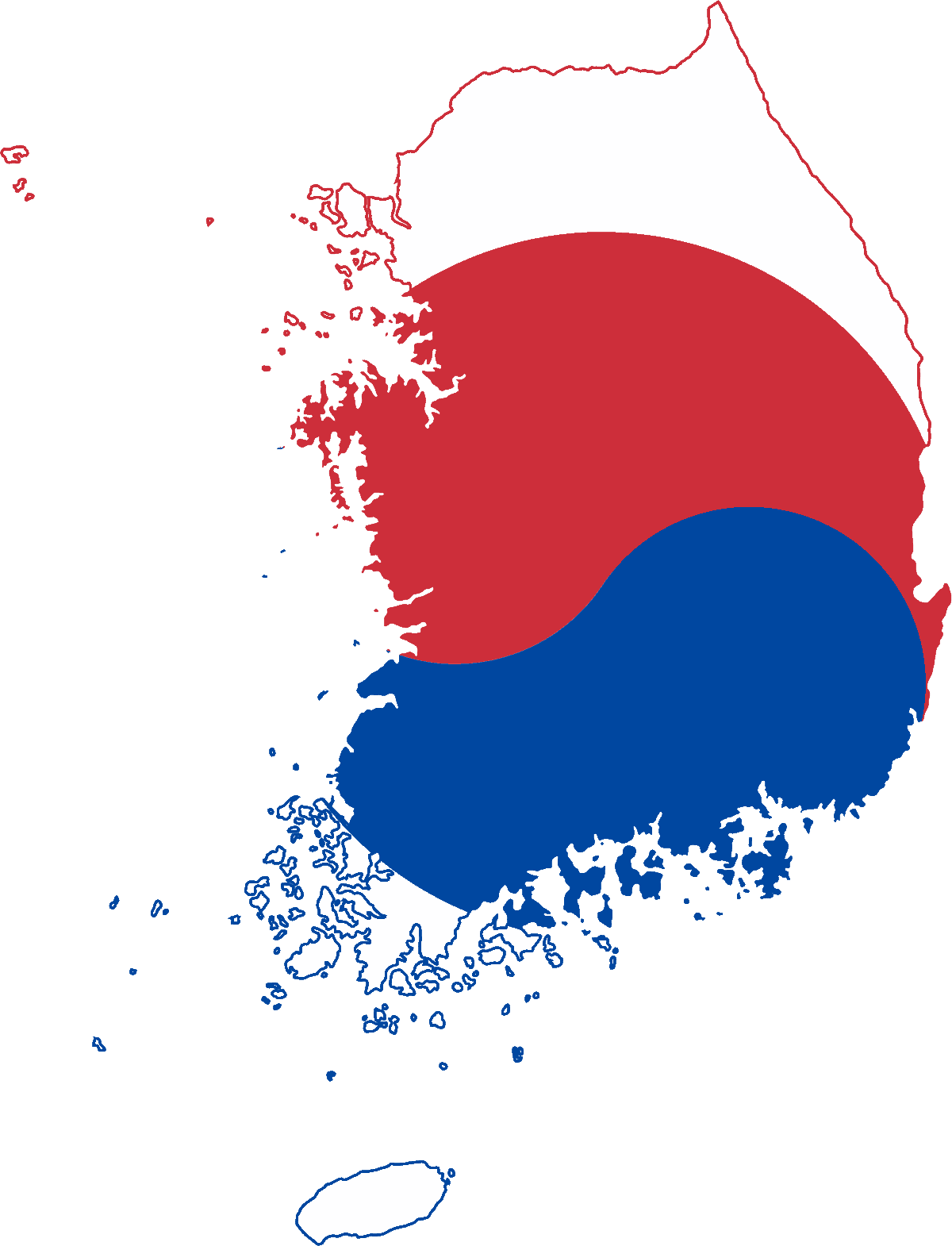 Flag map of South Korea