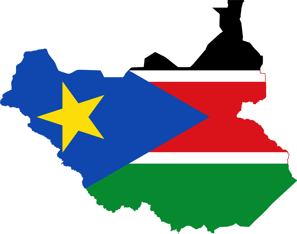 Flag map of South Sudan