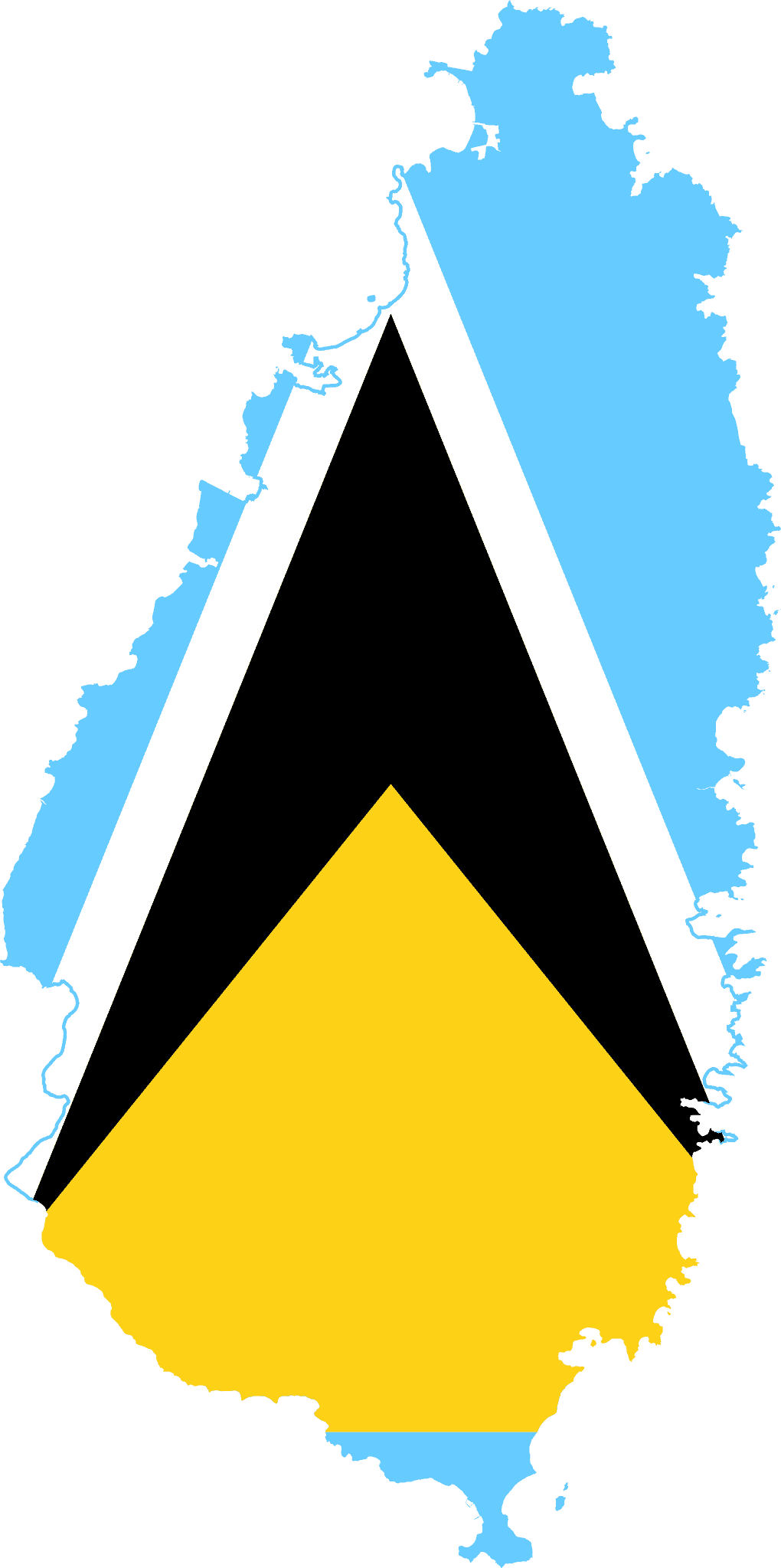 Flag map of St Lucia