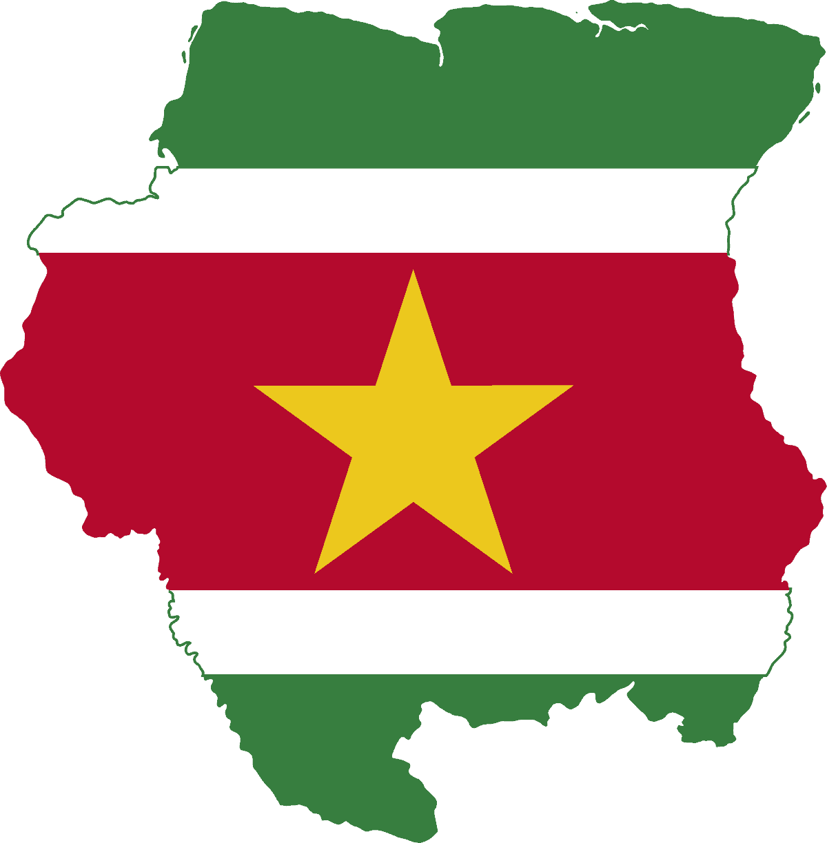 Flag map of Suriname