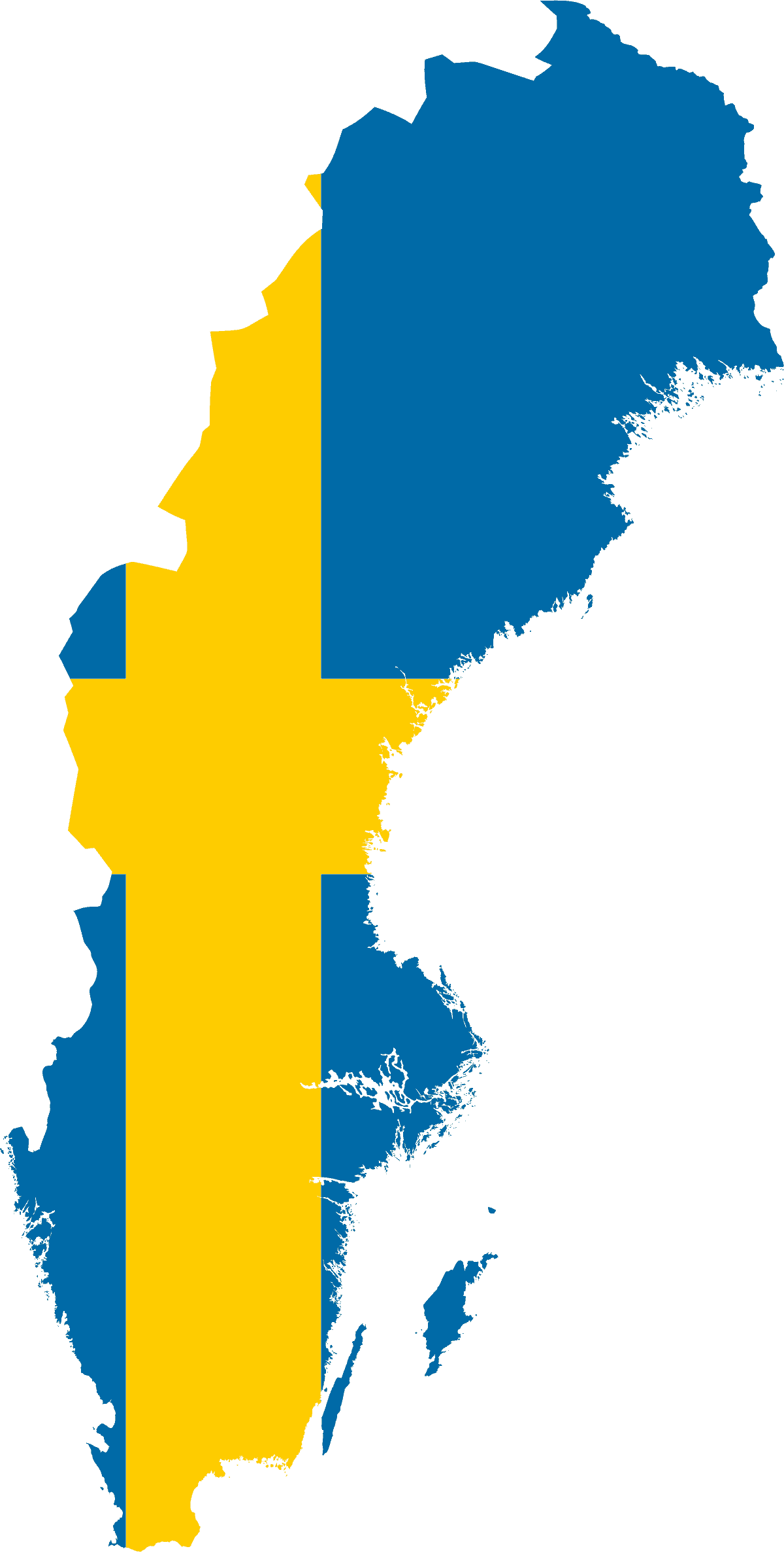 Flag map of Sweden