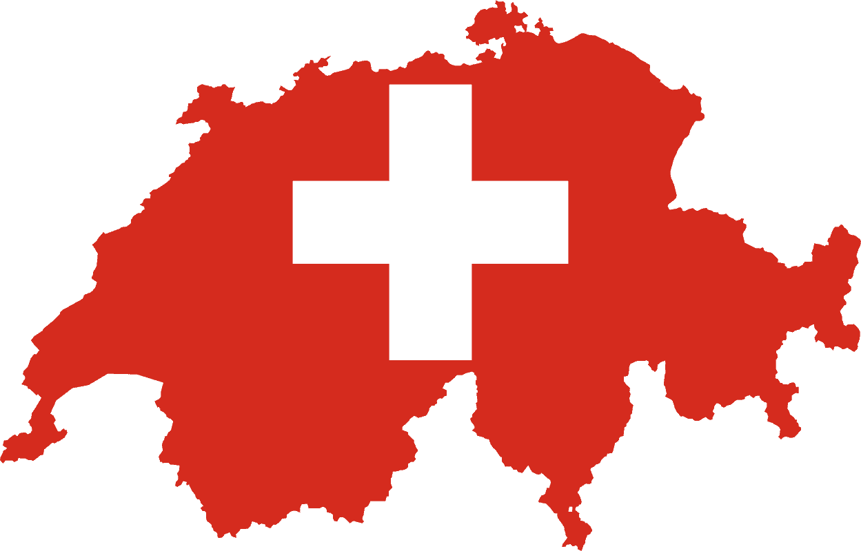 Flag map of Switzerland