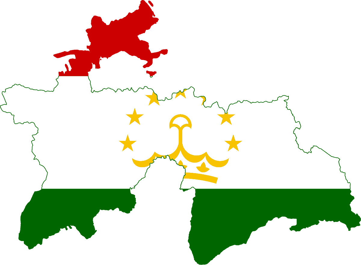 Flag map of Tajikistan