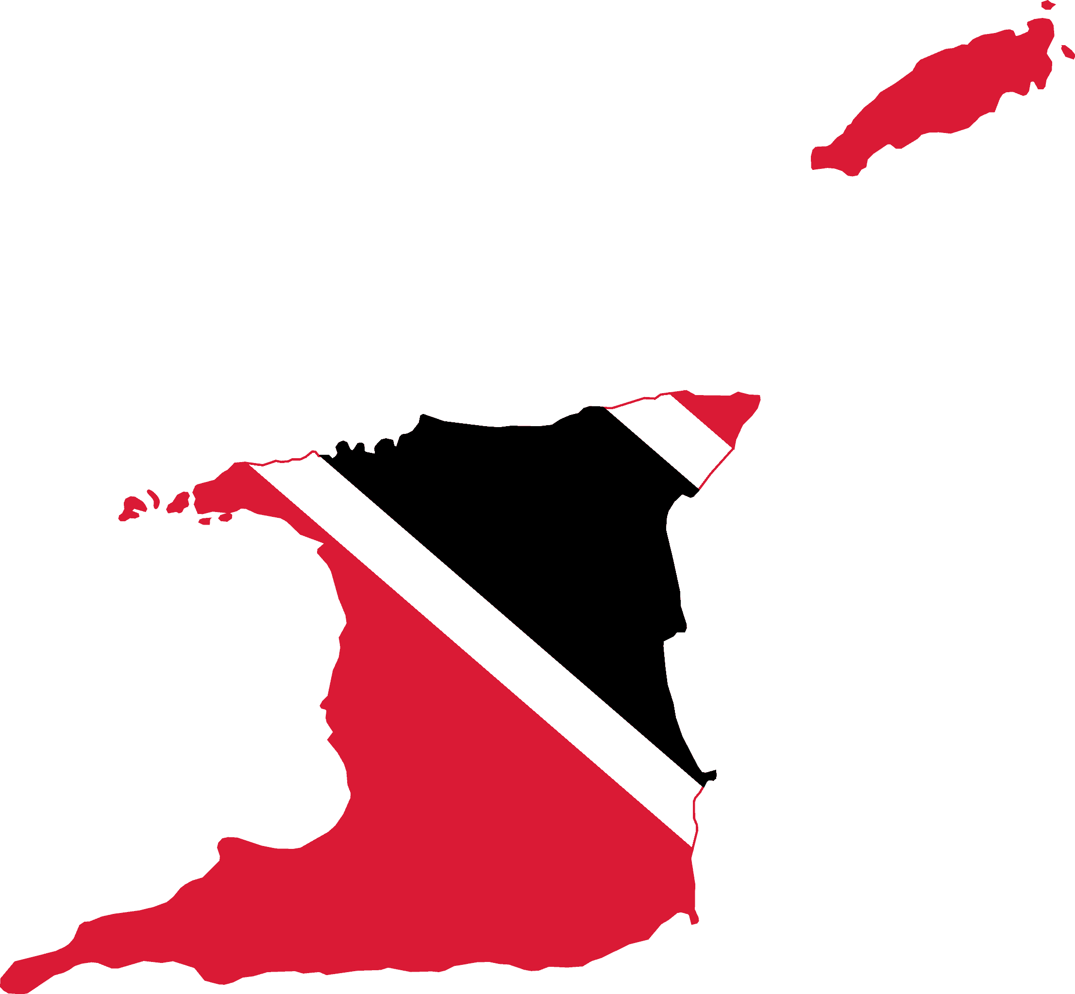 Flag map of Trinidad and Tobago