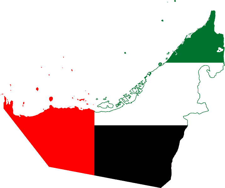 Flag map of United Arab Emirates