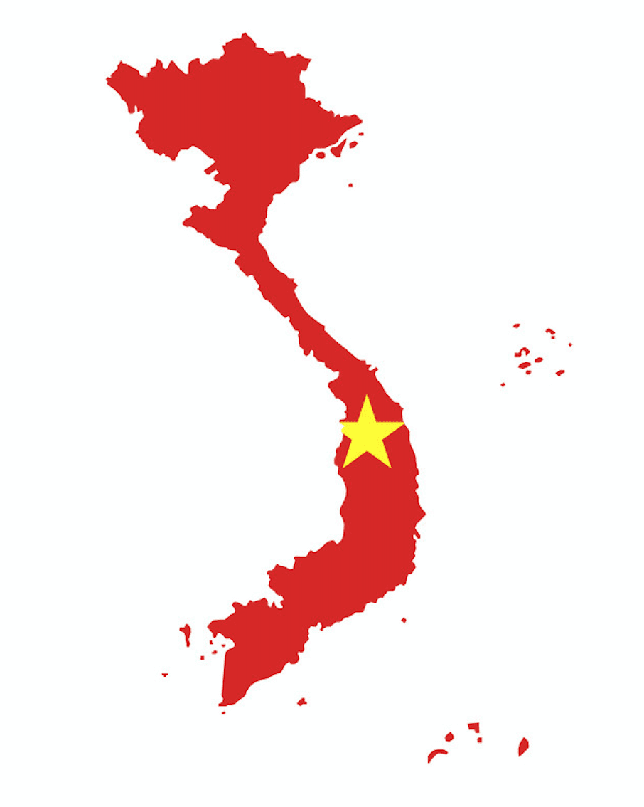 Flag map of Vietnam