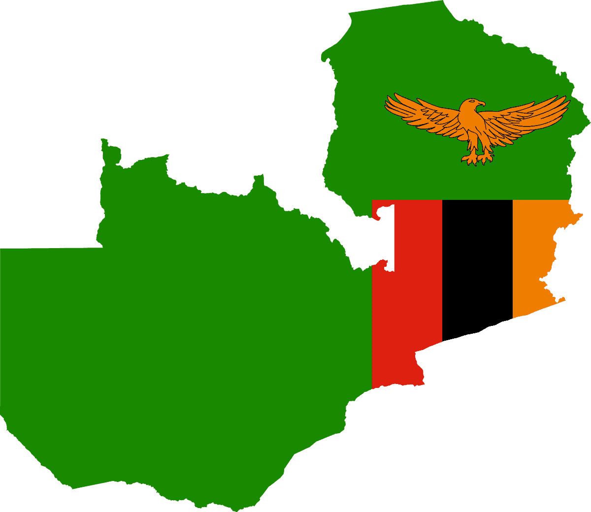Flag map of Zambia