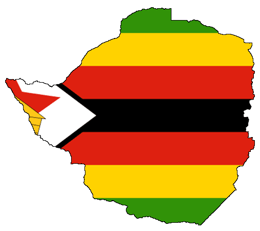Flag map of Zimbabwe