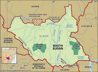 South Sudan map image