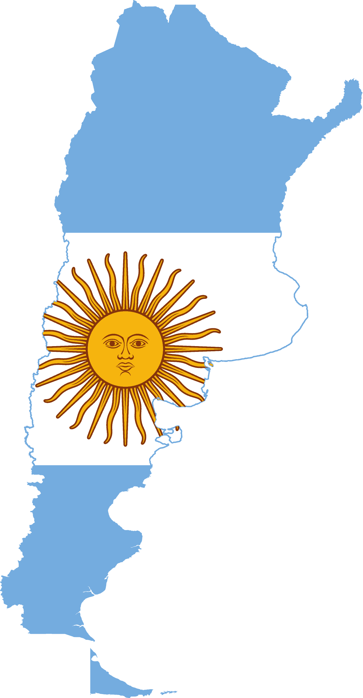 Flag map of Argentina