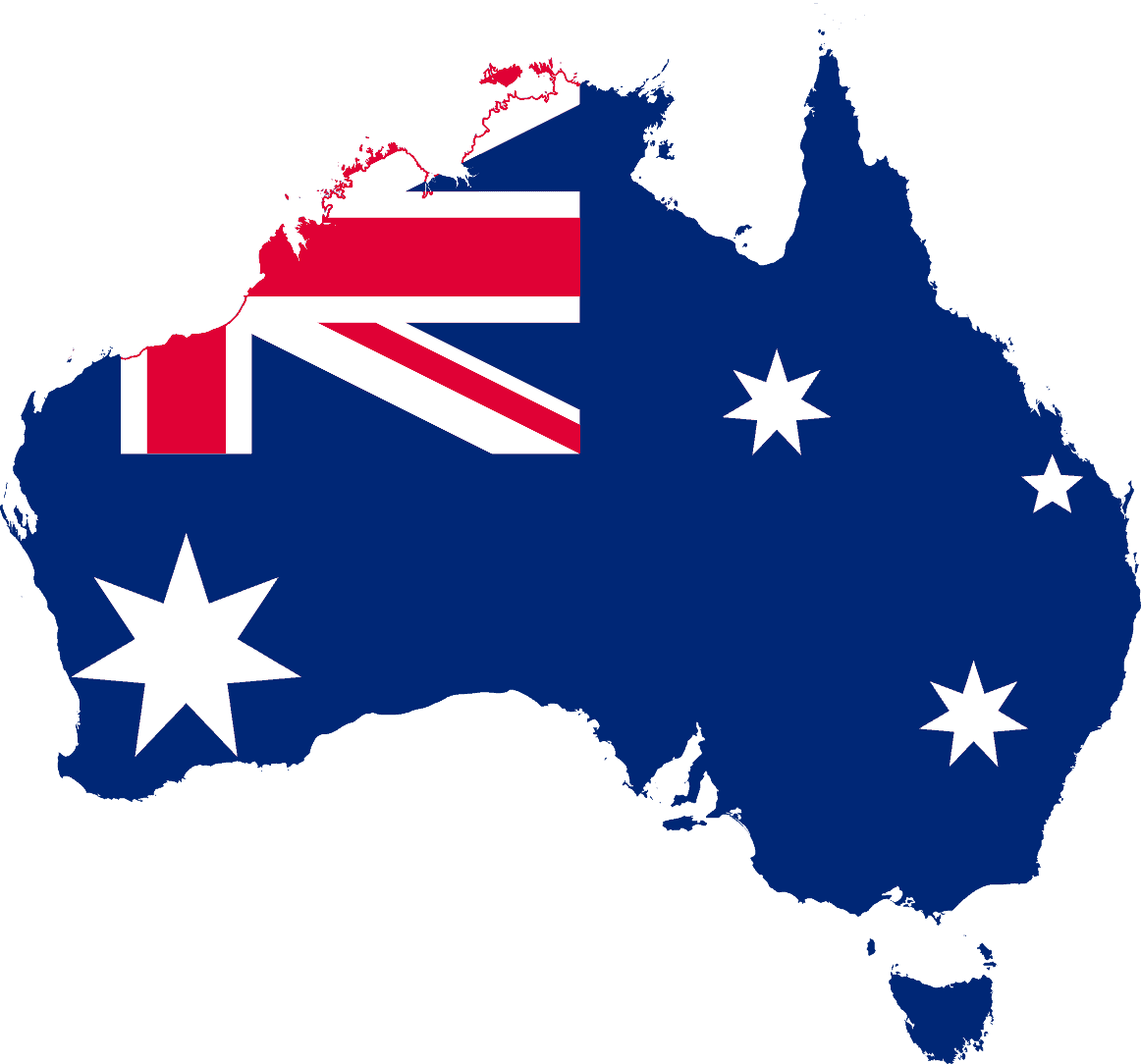 Flag map of Australia