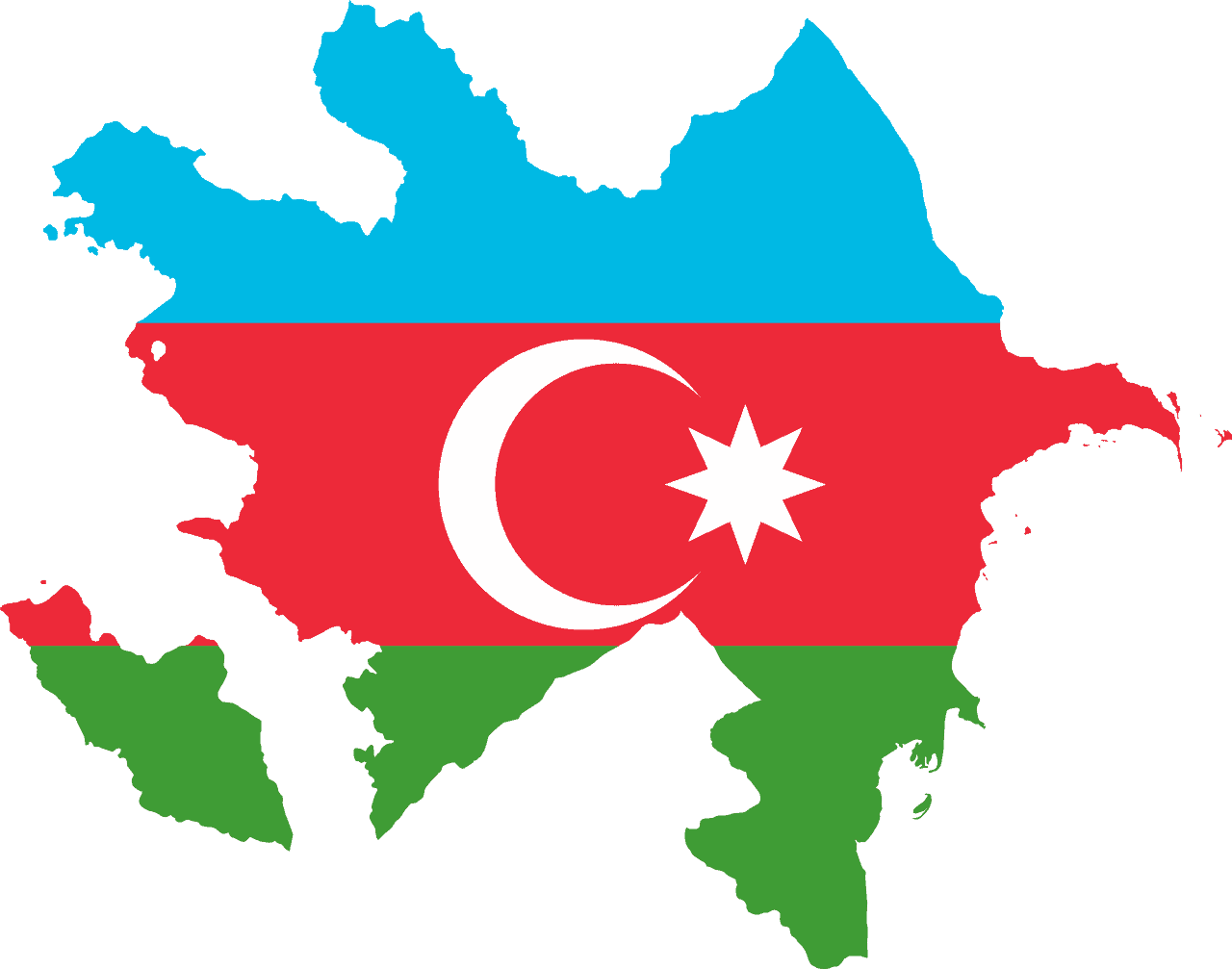 Flag map of Azerbaijan