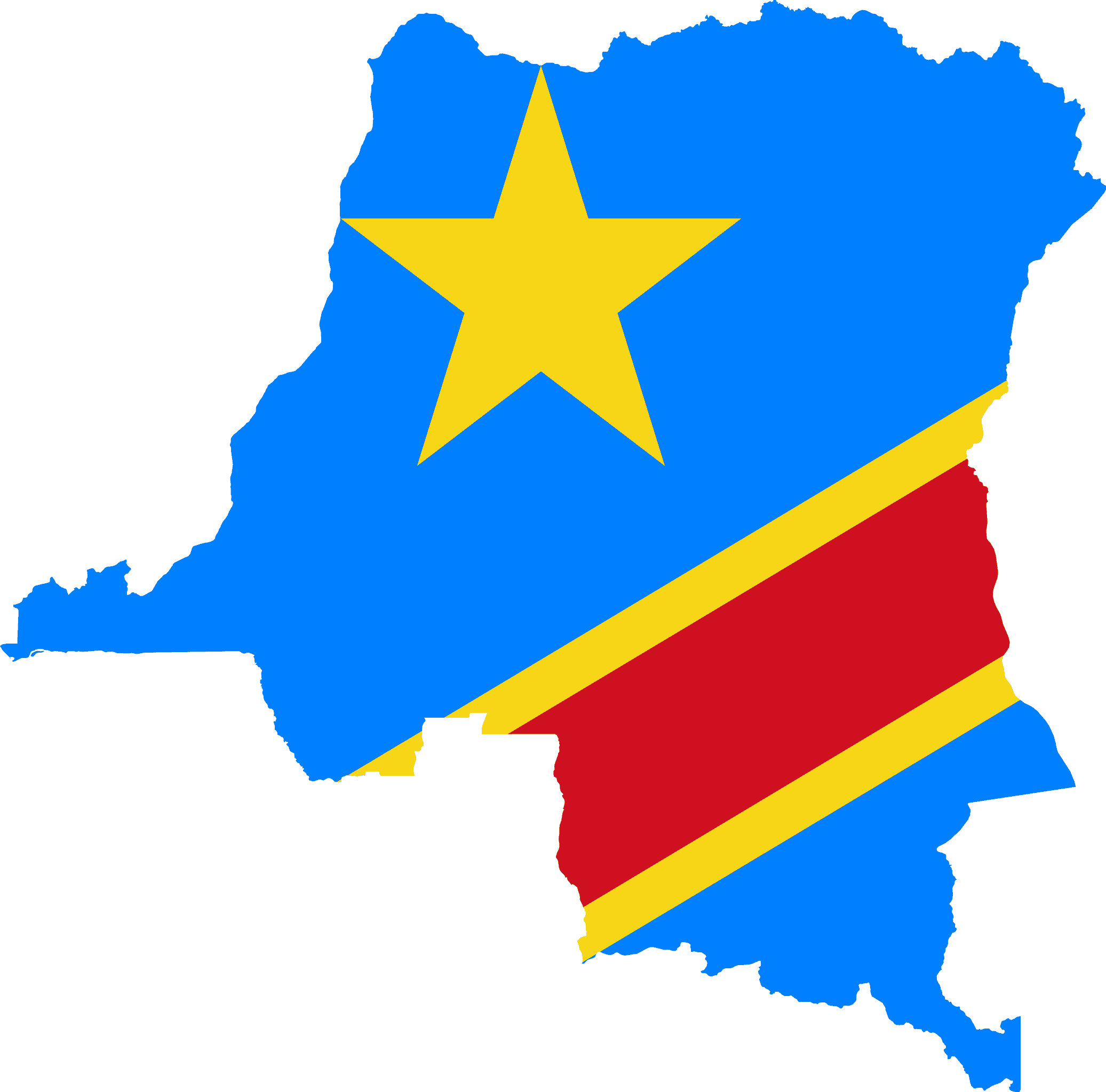 Flag map of Democratic Republic of the Congo