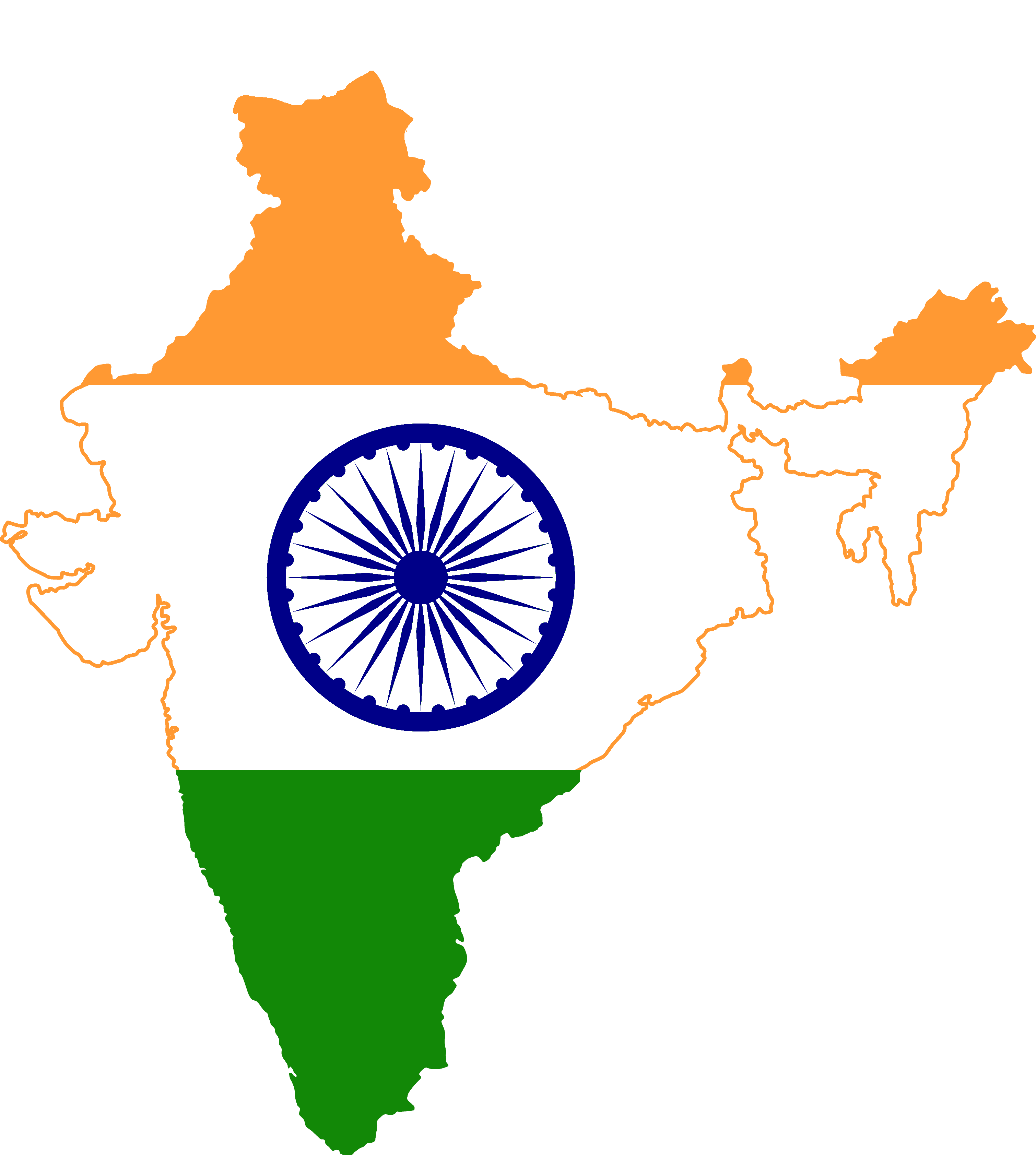 Flag map of India
