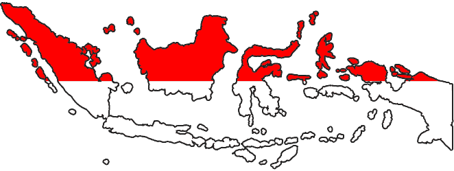 Flag map of Indonesia