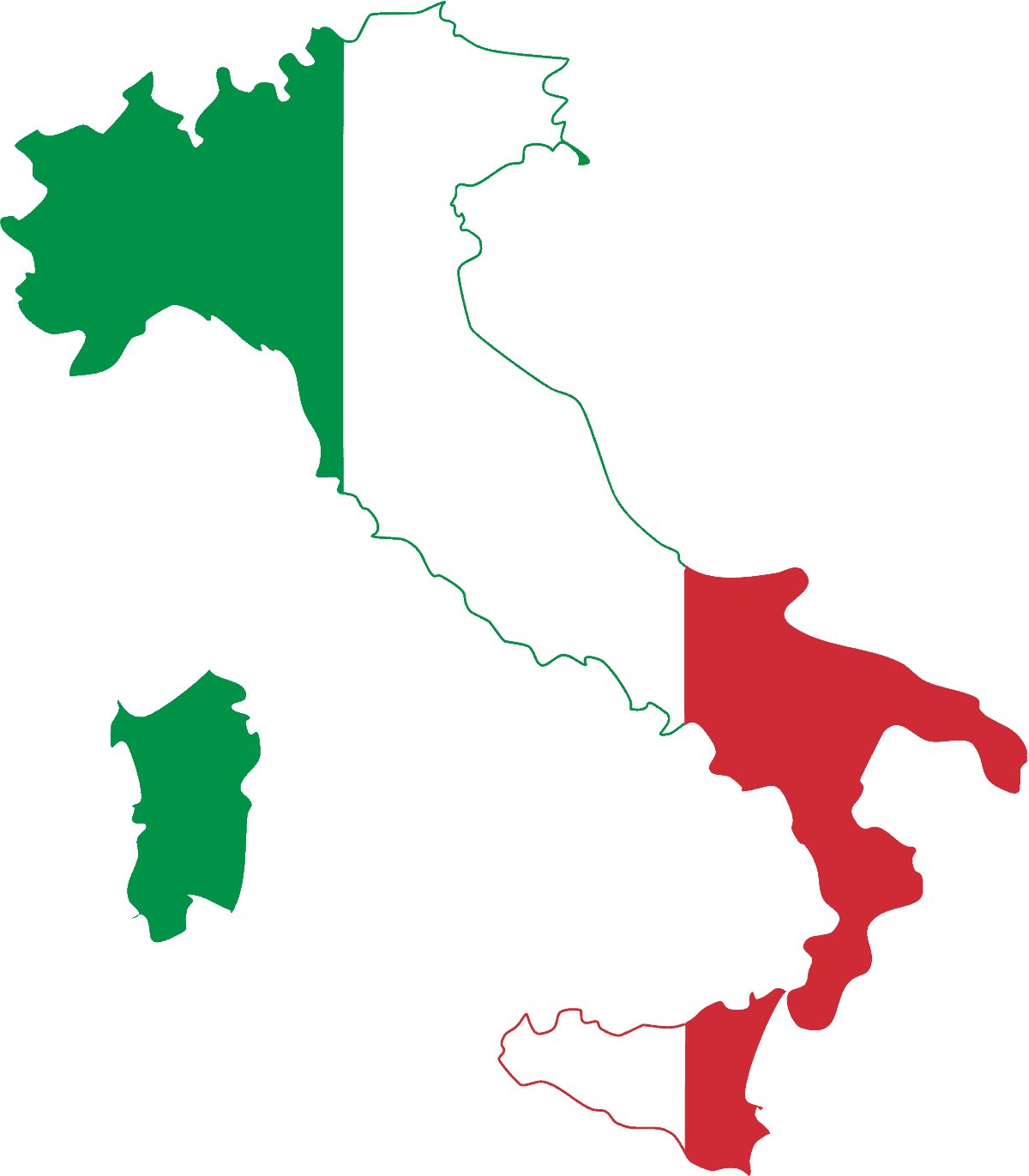 Flag map of Italy