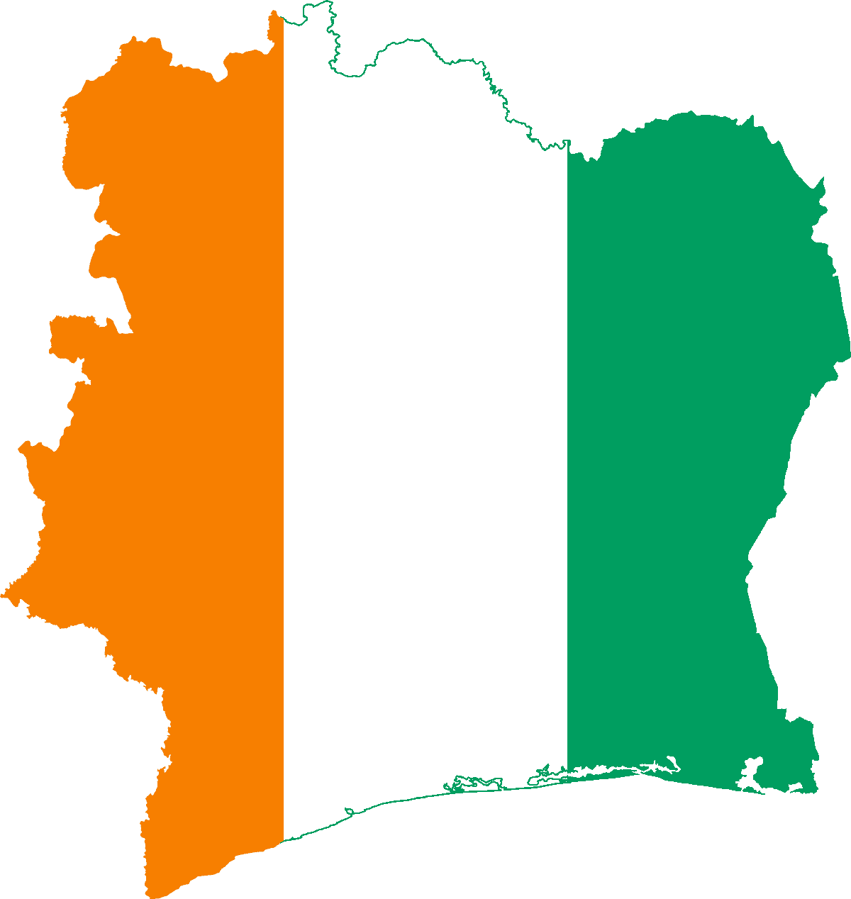 Flag map of Cote d’Ivoire