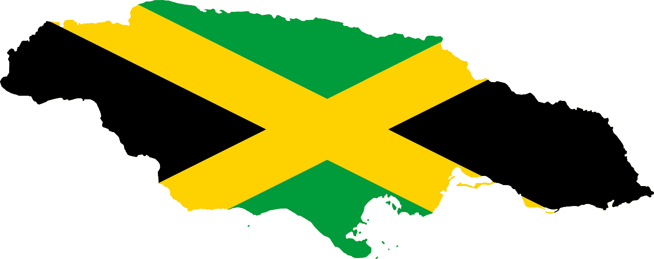 Flag map of Jamaica