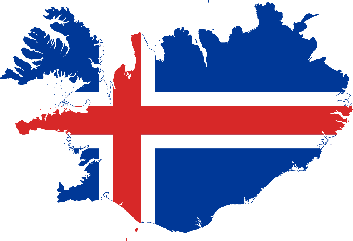 Flag map of Iceland