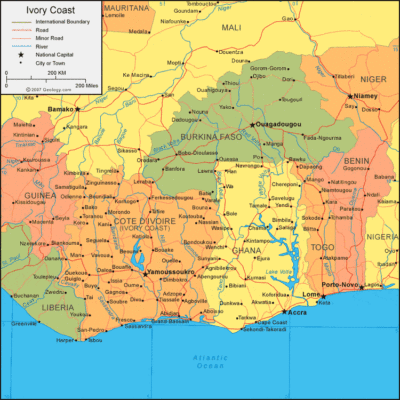 Cote d’Ivoire map image