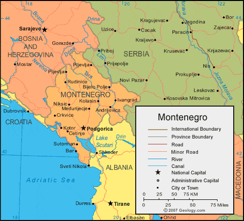 Montenegro map image
