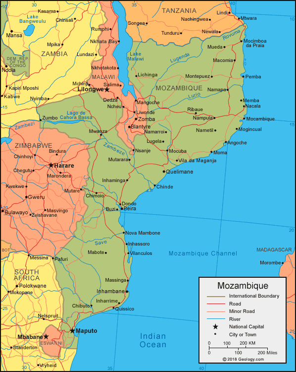 Mozambique map image