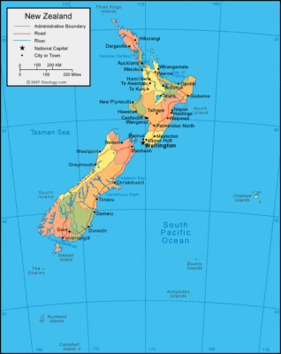 New Zealand map image