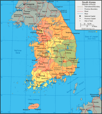South Korea map image