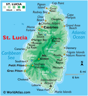 St Lucia map image