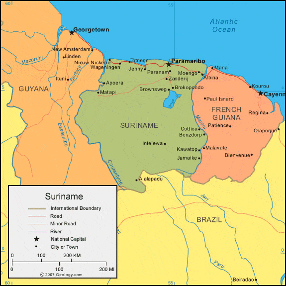 Suriname map image