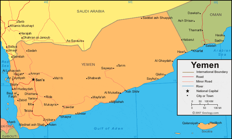 Yemen map image