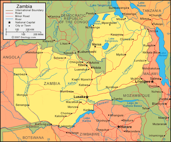 Zambia map image