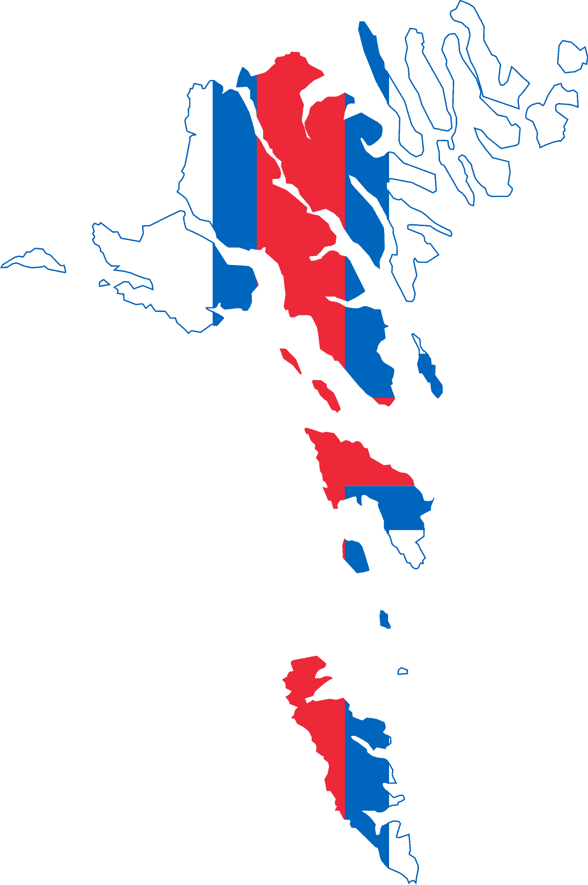 Flag map of Faroe Islands