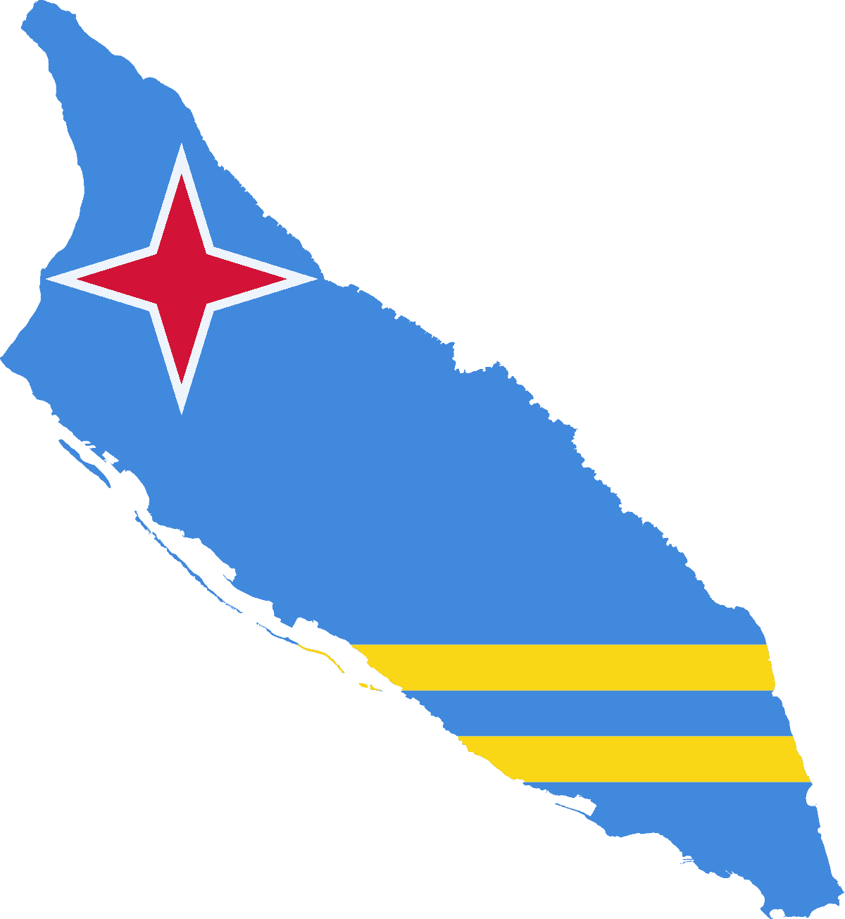 Flag map of Aruba