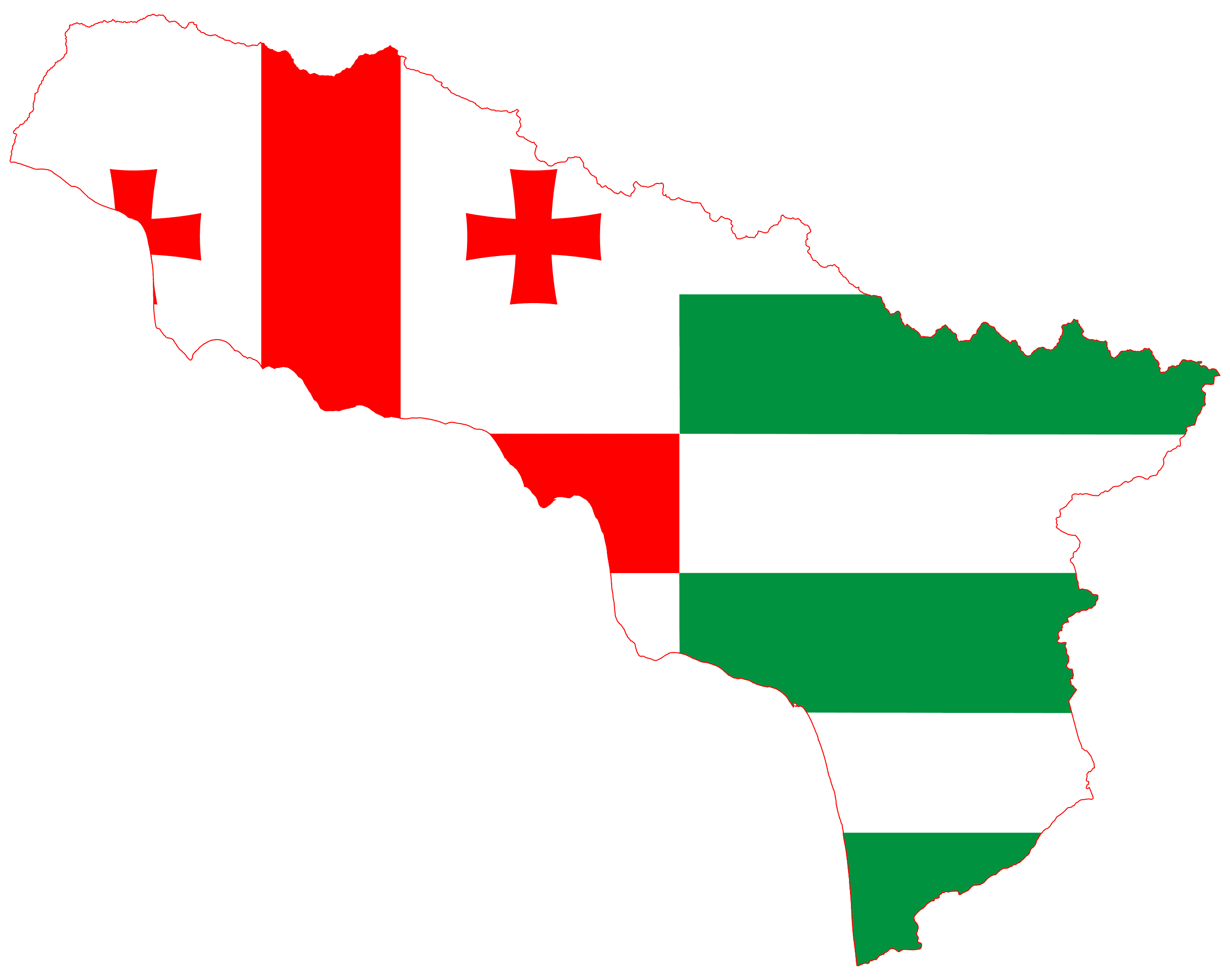 Flag map of Abkhazia