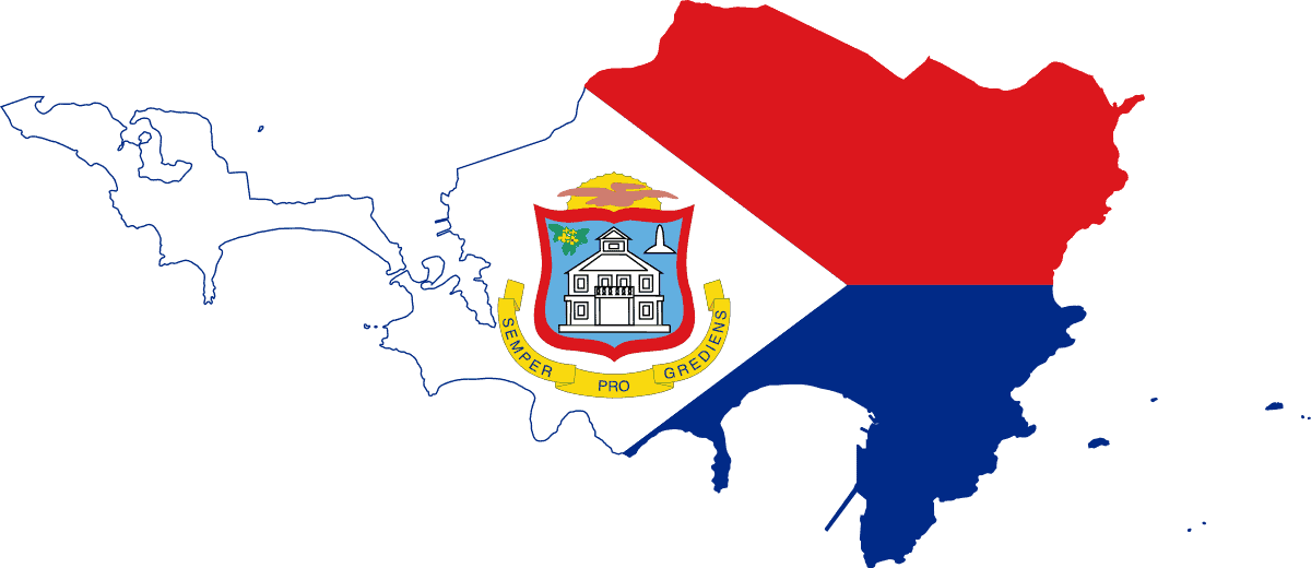 Flag map of Sint Maarten