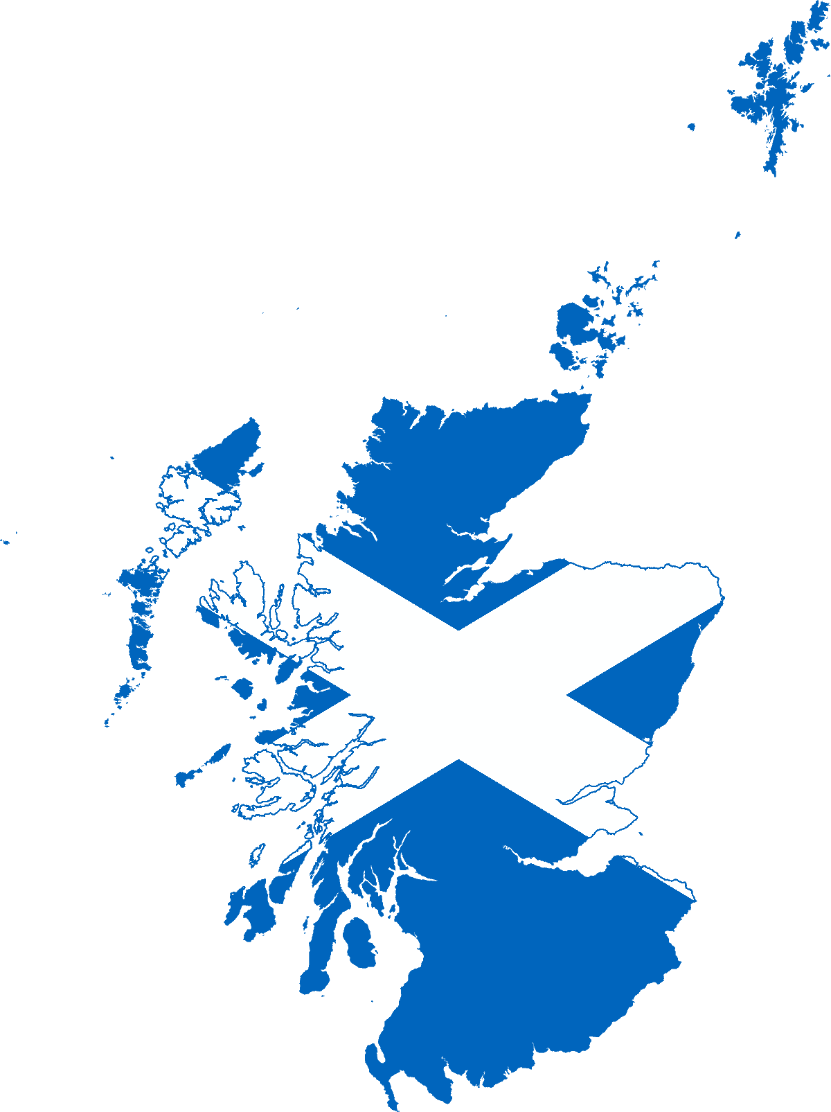 Flag map of Scotland